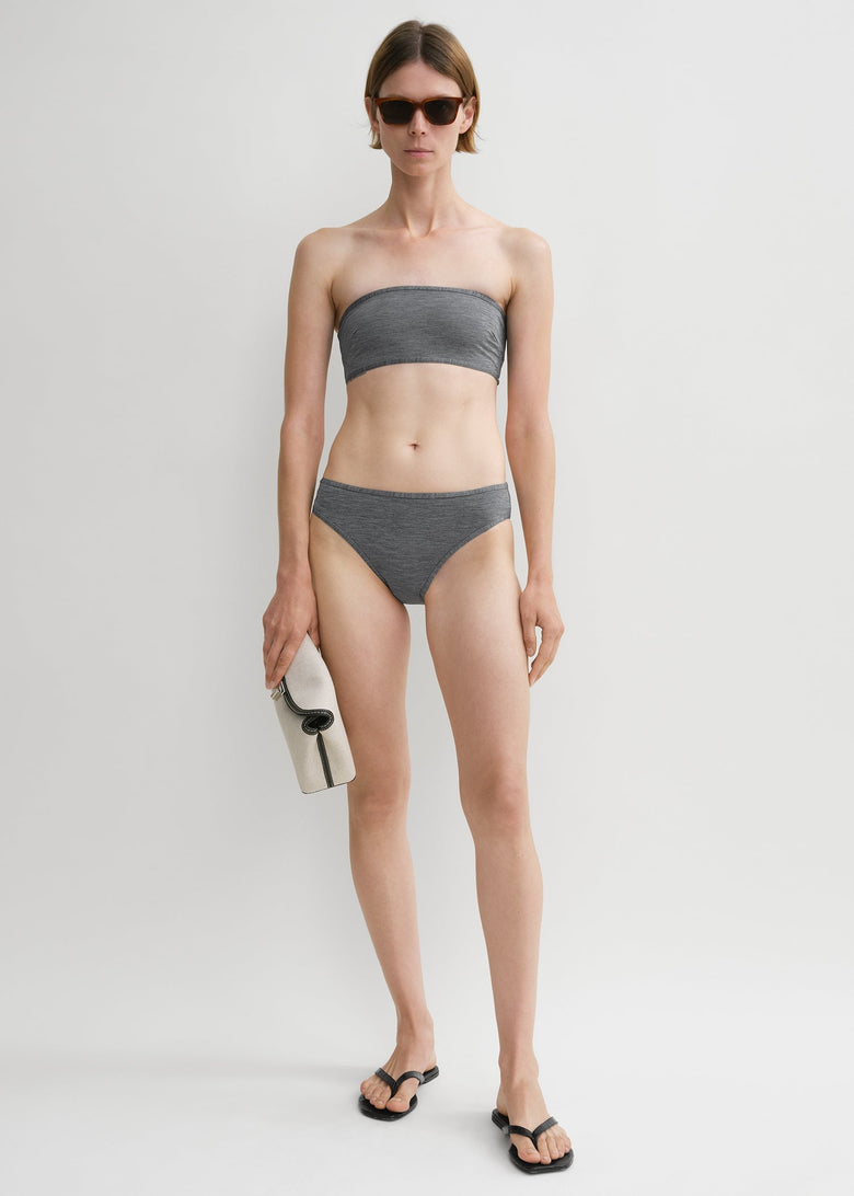 Binding-edge bikini bottoms grey melange