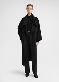 Signature wool cashmere coat black