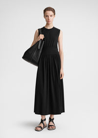Sleeveless cotton tee dress black