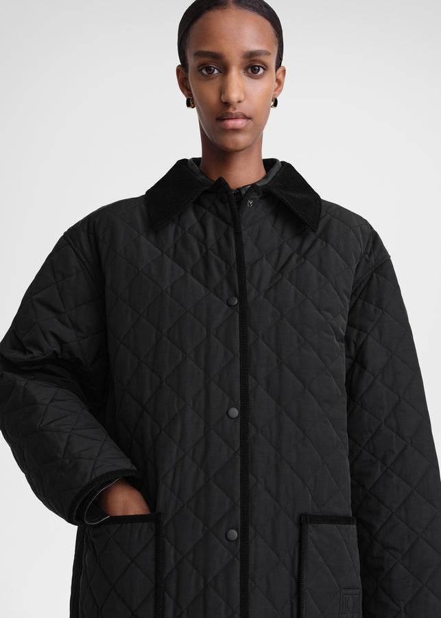 Quilted barn jacket black