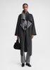 Two-tone signature wool cashmere coat dark grey melange