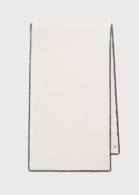 Embroidered wool cashmere scarf snow