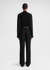 Double-pleated tailored trousers black