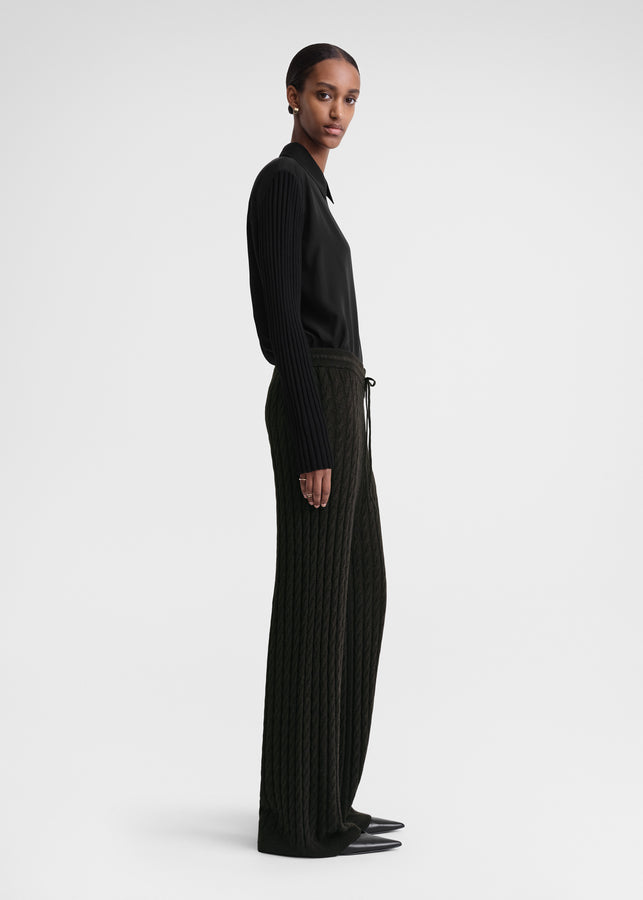 Cable knit trousers espresso