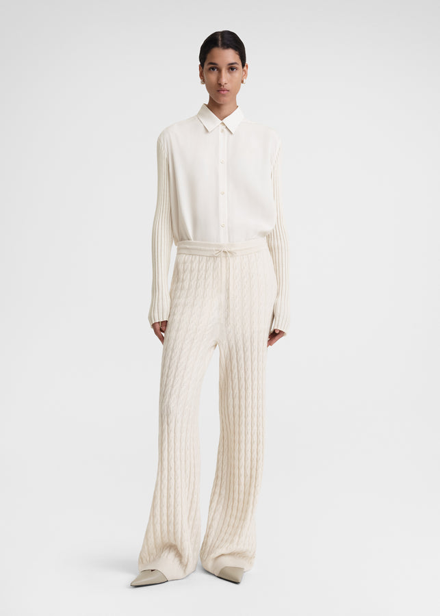 Cable knit trousers snow