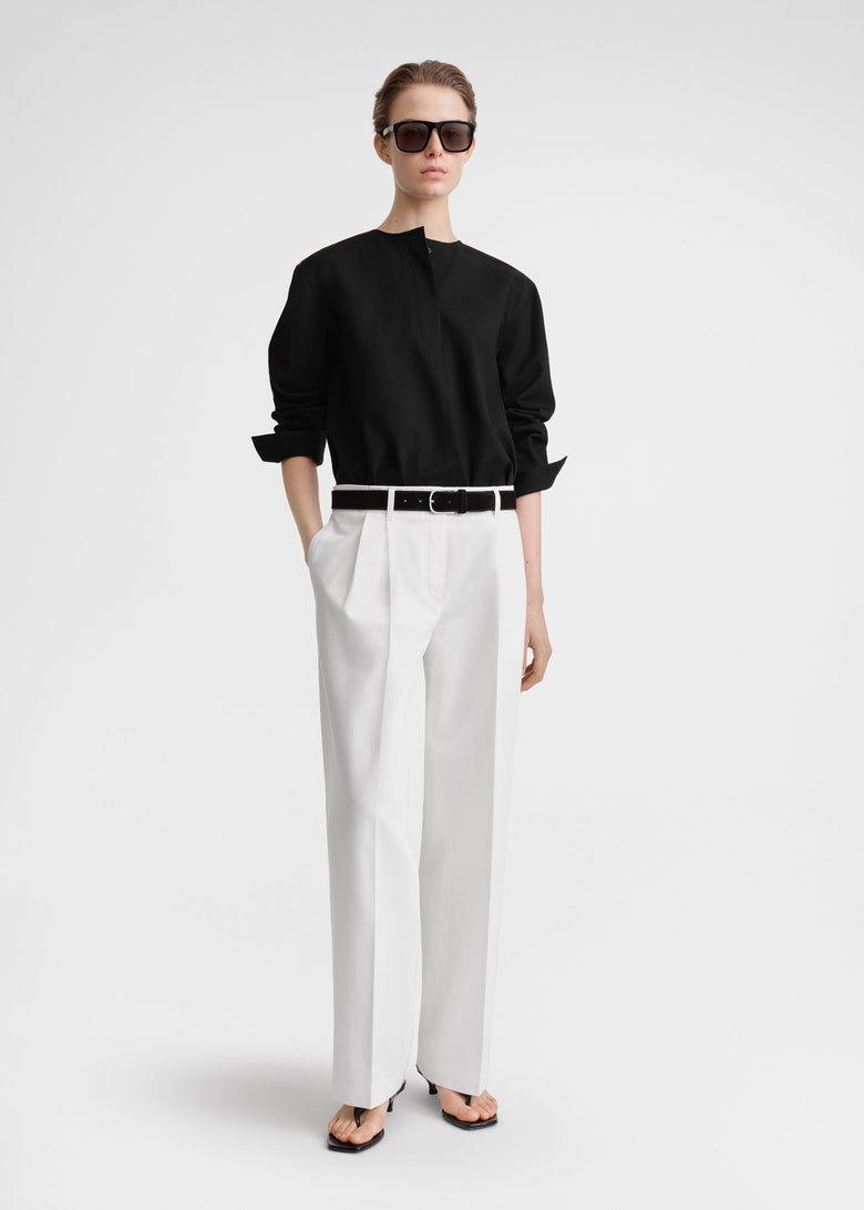 Relaxed twill trousers white