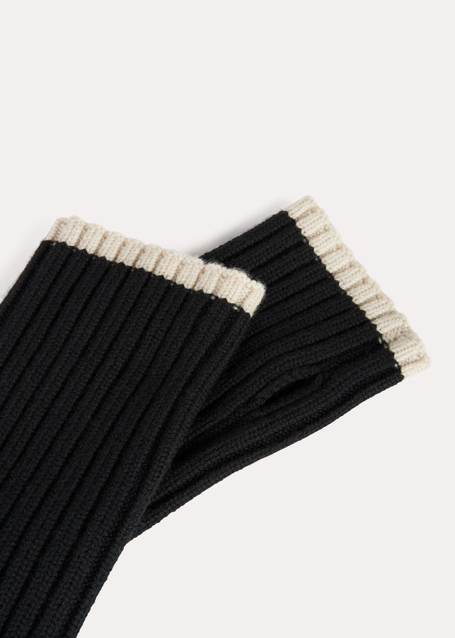 Fingerless wool gloves black
