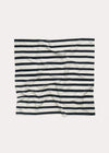 Drawn stripe cotton silk scarf dark navy