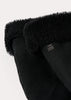 Suede shearling mittens black