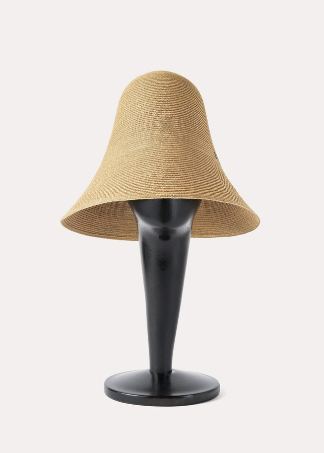 Woven paper straw hat crème