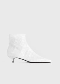 The Croco Slim Ankle Boot white
