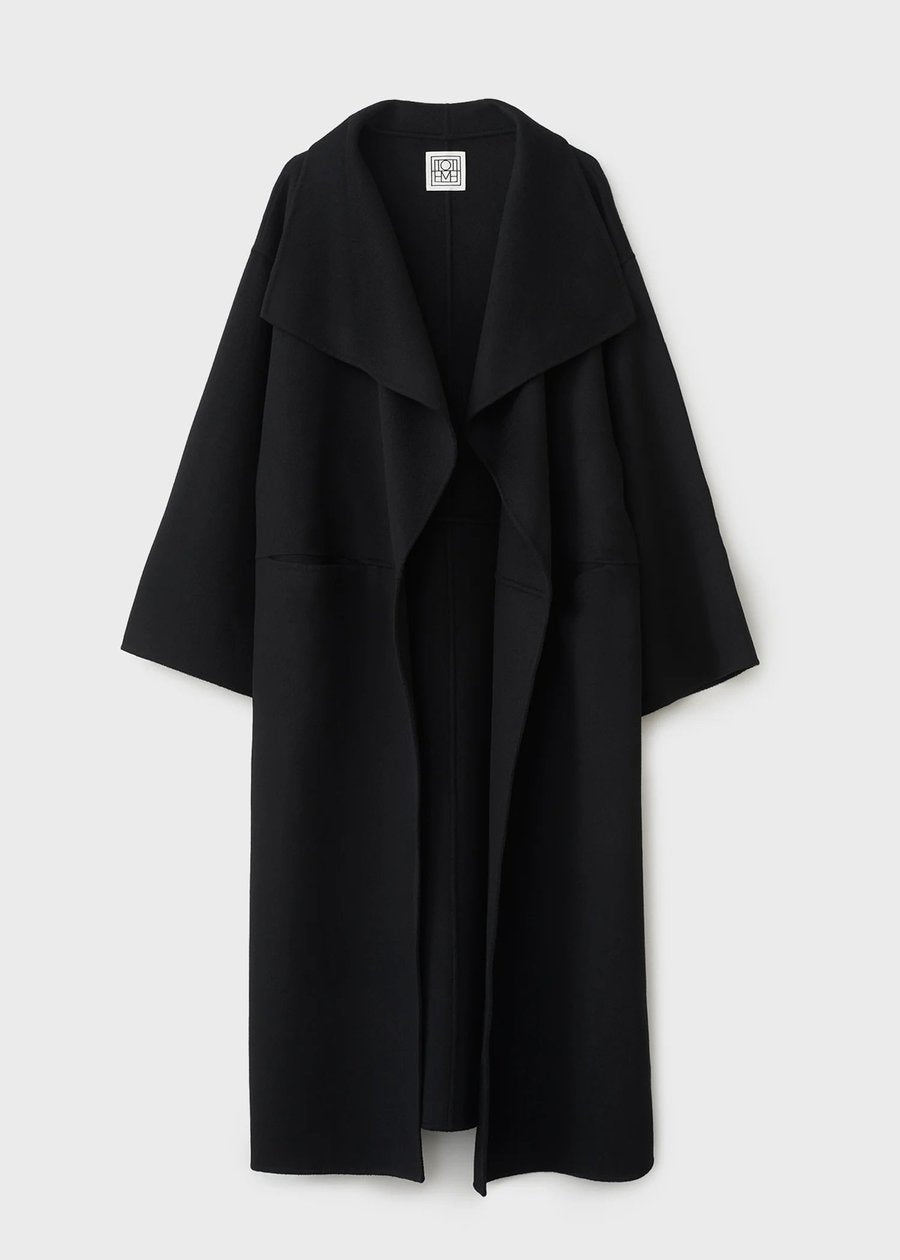 Signature wool cashmere coat black – TOTEME